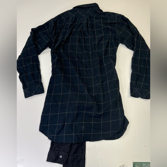 Current/Elliott The Twist Shirt Dress in Windowpane Plaid and Black New Size S - Picture 3 of 11